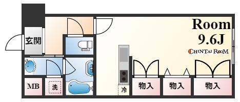 KAISEI新神戸第2イースト(ワンルーム/2階)の間取り写真