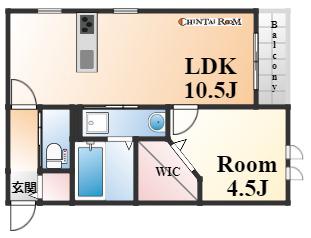 CASA本山中町(1LDK/3階)の間取り写真