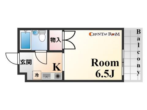 ル・パレ本山中(1K/2階)の間取り写真