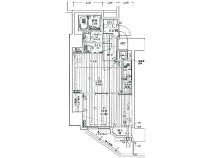 アドバンス心斎橋グランガーデン(1LDK/5階)の間取り写真