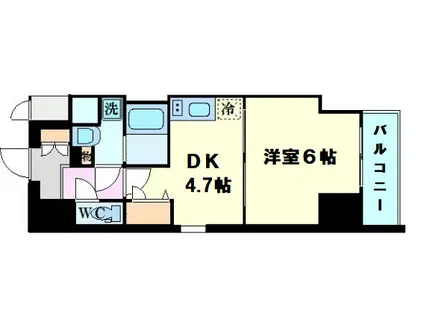 ファーストステージ梅田ウエスト(1DK/3階)の間取り写真