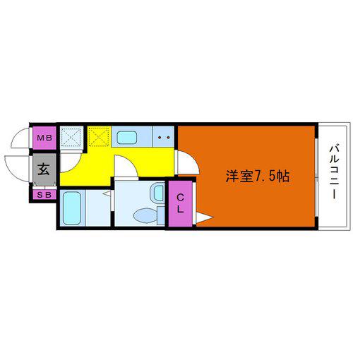 ラナップスクエア新大阪(1K/6階)の間取り写真