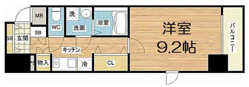 サムティ本町東レジックス(1K/9階)の間取り写真