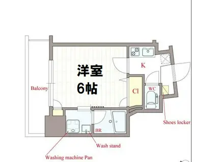 LUCE SHINFUKUSHIMA(1K/2階)の間取り写真