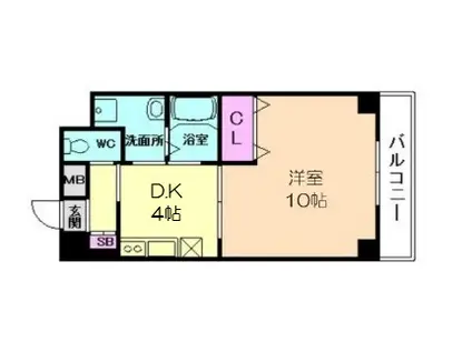 エクセレント天神橋(1DK/3階)の間取り写真