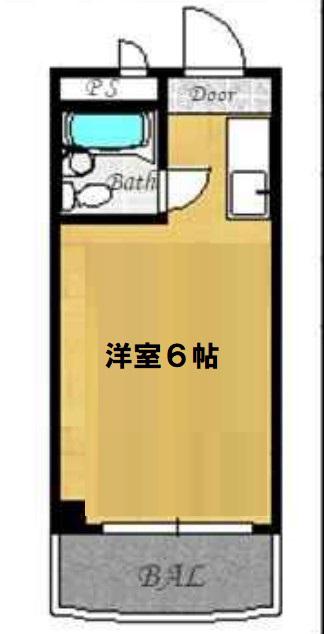 シャンクレール南堀江(1K/5階)の間取り写真