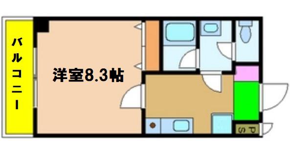 ソレイユ吉野(1K/4階)の間取り写真