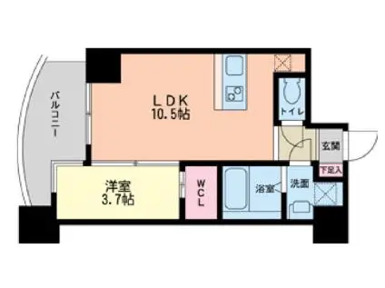 セレニテ本町グランデ(1LDK/11階)の間取り写真