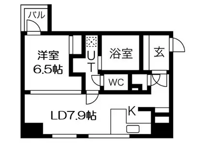 WOB NISHIUMEDA(1LDK/10階)の間取り写真