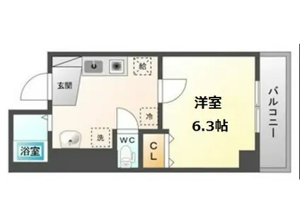 みおつくし東なんば(1K/5階)の間取り写真