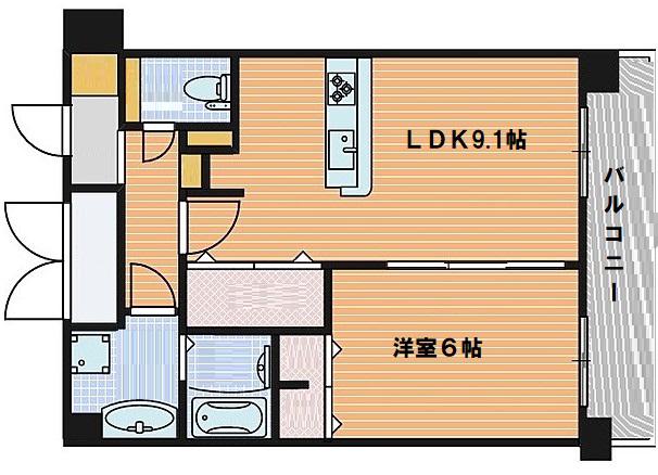 SWISS梅田東(1LDK/11階)の間取り写真