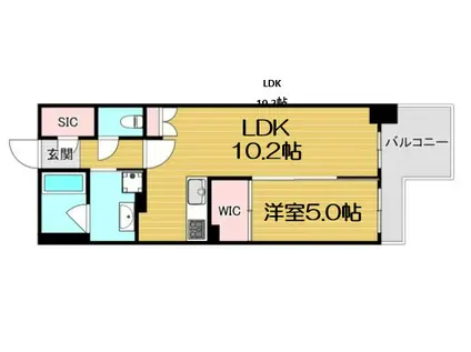 ブランズ北堀江プレイス(1LDK/3階)の間取り写真