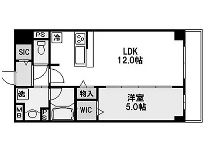 ラ・ルミエール塚本(1LDK/6階)の間取り写真