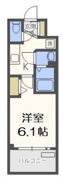 プレサンス新町ウィズ ジョイ(1K/7階)の間取り写真