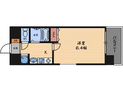 プレサンス梅田インテルノ(1K/7階)の間取り写真