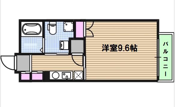エイペックス東心斎橋I(1K/2階)の間取り写真