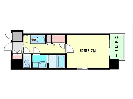レジュールアッシュ心斎橋VITA(1K/3階)の間取り写真