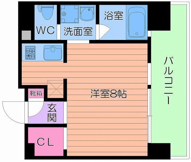 レジュールアッシュ梅田ウエスト(1K/8階)の間取り写真