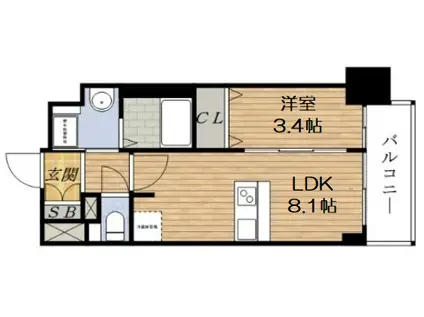プレサンス新大阪ジェイズ(1LDK/10階)の間取り写真