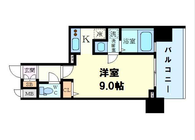 アドバンス西梅田Ⅱ(ワンルーム/8階)の間取り写真