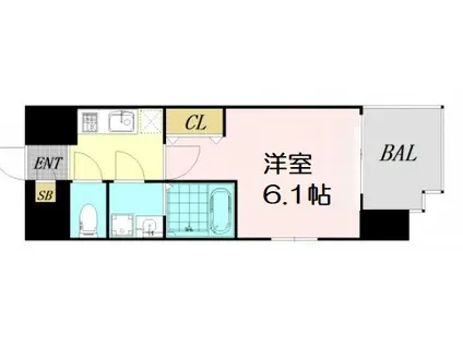 エスリード天王寺町北(1K/2階)の間取り写真