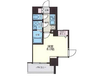 S-RESIDENCE西長堀(1K/11階)の間取り写真