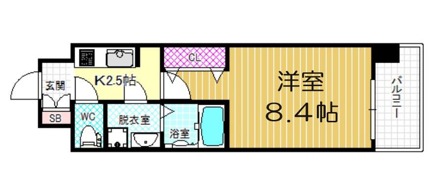 サムティ福島ノース(1K/2階)の間取り写真