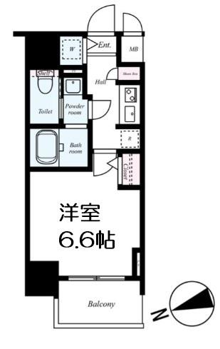エスライズ難波イースト(1K/9階)の間取り写真