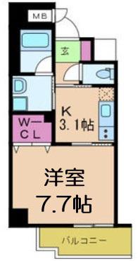 フォーゼ安堂寺(1K/4階)の間取り写真