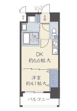 アザレア梅田(1DK/7階)の間取り写真