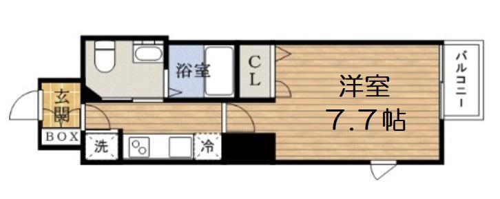 レジュールアッシュ南堀江(1K/9階)の間取り写真