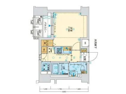 ファーストフィオーレ阿波座アクア(1K/7階)の間取り写真