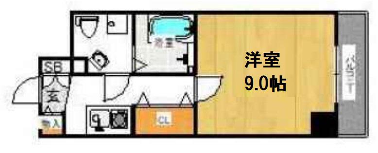 プラディオ天満セレニテ(1K/6階)の間取り写真