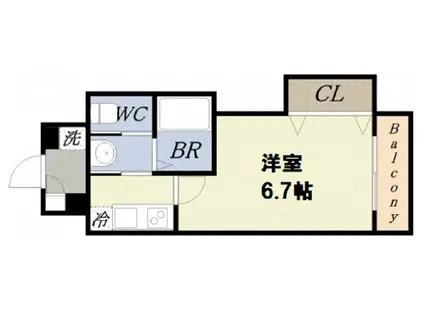 LUXEドーム前Ⅰ(1K/3階)の間取り写真