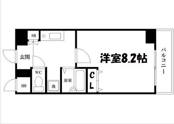 ジュネーゼ本町西(1K/5階)の間取り写真