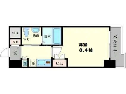 GRAMERCY NIPPONBASHI(1K/12階)の間取り写真