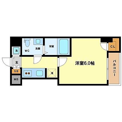 サムティ西長堀リバーフロント(1K/14階)の間取り写真