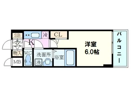S-RESIDENCE新大阪GARDEN(1K/10階)の間取り写真
