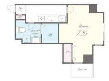 HR・FRONT・REGALドームウエスト(1K/7階)の間取り写真