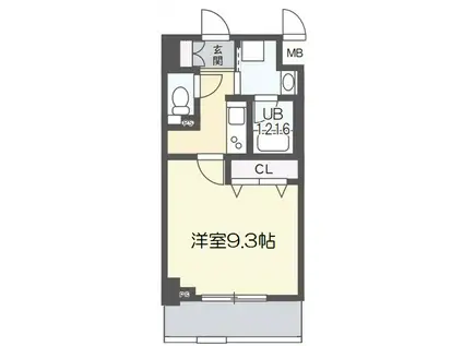 HK RESIDENCE(1K/3階)の間取り写真