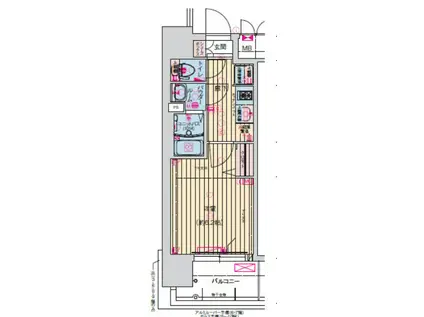 ララプレイス玉造パルク(1K/10階)の間取り写真