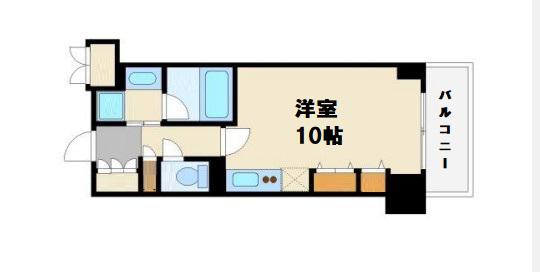 エスリード長堀タワー(ワンルーム/9階)の間取り写真
