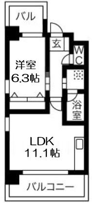 ARROW FIELDS 一番館(1LDK/7階)の間取り写真
