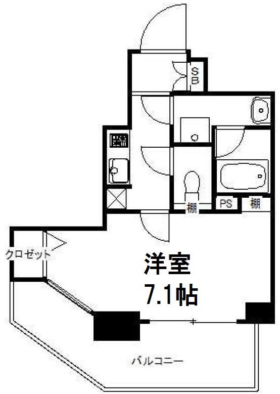 エスライズ本町東(1K/12階)の間取り写真
