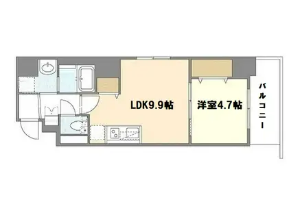 大阪市千日前線 阿波座駅 徒歩9分 10階建 築7年(1LDK/5階)の間取り写真