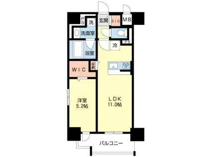 セレーナ・コンフォルト天神橋(1LDK/7階)の間取り写真