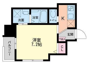セレニテ本町グランデ(1K/6階)の間取り写真