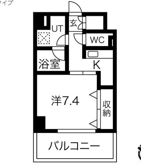 DOLCE VITA I(1K/6階)の間取り写真