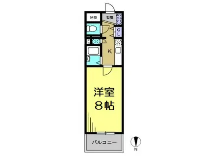 フィレンツェ(1K/5階)の間取り写真