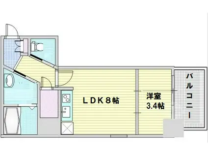 アドバンス西梅田Ⅳエール(1LDK/8階)の間取り写真